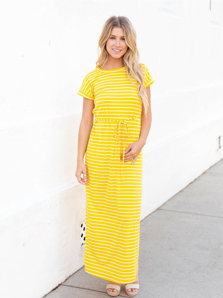 Striped Tie Waist Izzy Maxi Dress