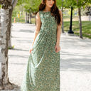 Medium Green Floral Maxi Tank Dress