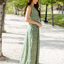 Medium Green Floral Maxi Tank Dress