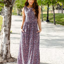 Medium Pink Floral Maxi Tank Dress