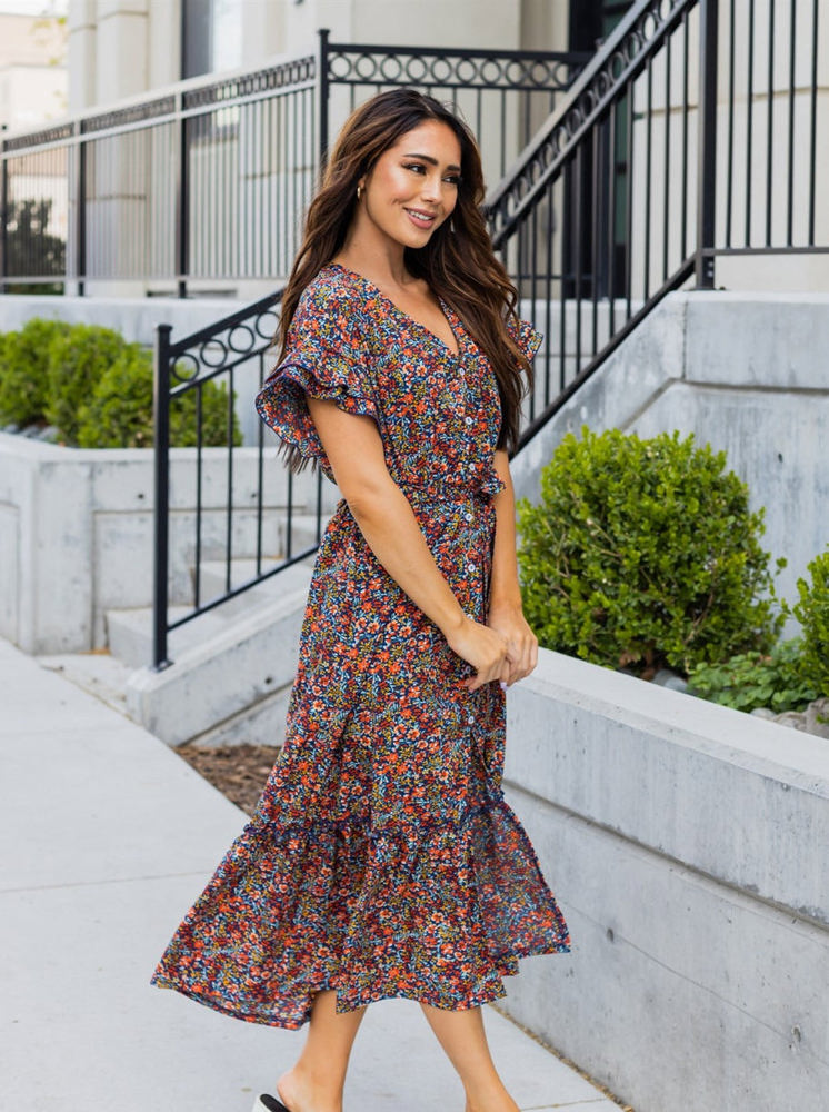 Floral Belted Whitney Dress