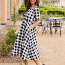 Large Gingham Missy Midi Dress