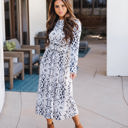 Large White Long Sleeve Wrap Waist Ruthie Dress