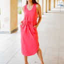 Large Pink Deanna Tie Waist Pocket Dress