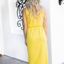 Large Yellow Striped Pocket Rayne Tank Dress