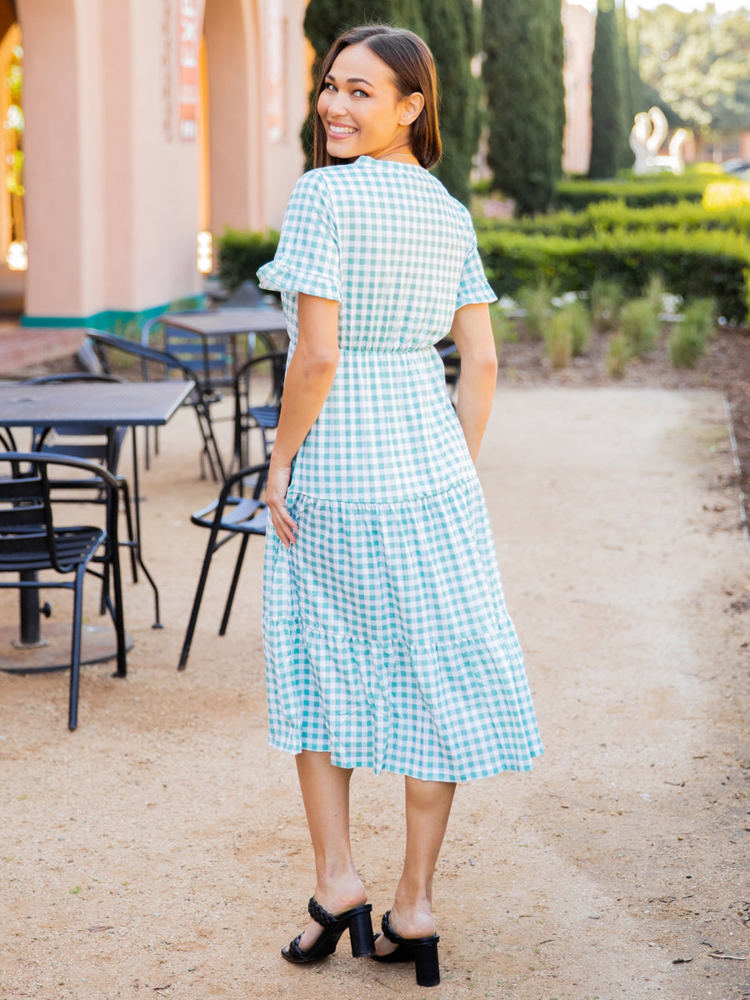 Tiered Gingham Dress