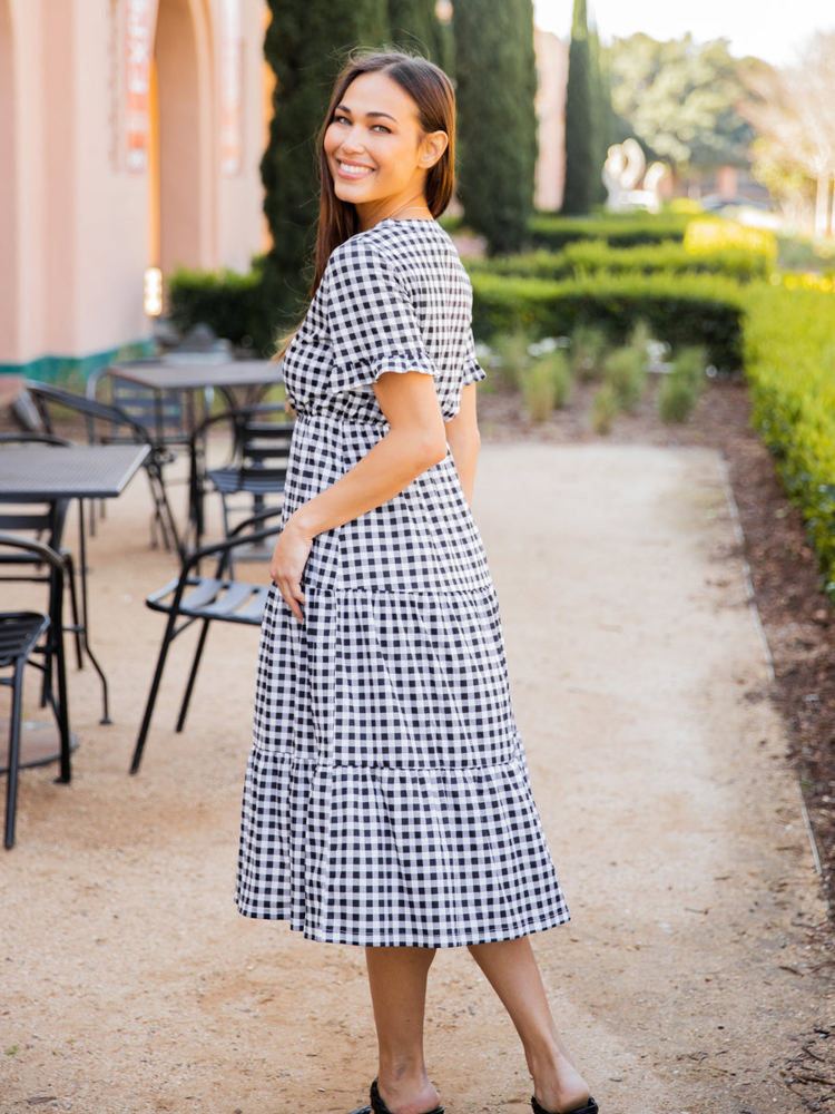 Tiered Gingham Dress