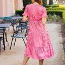 Large Red Tiered Gingham Dress