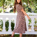 Large Brown Leopard Wrap Front Lily Dress