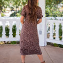 Medium Dark Brown Cheetah Wrap Front Lily Dress