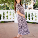 Large Gray Leopard Wrap Front Lily Dress