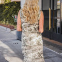 Large Camo Patterned High Neck Midi Tank Dress