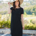 Large Black Heather T-shirt Pocket Dress