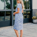 Large Blue Palm Print Corryn Dress