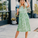 Large Green Palm Print Corryn Dress