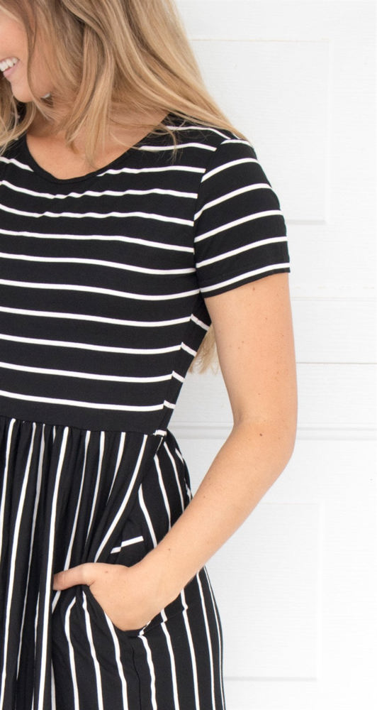 Striped Midi Pocket Dress