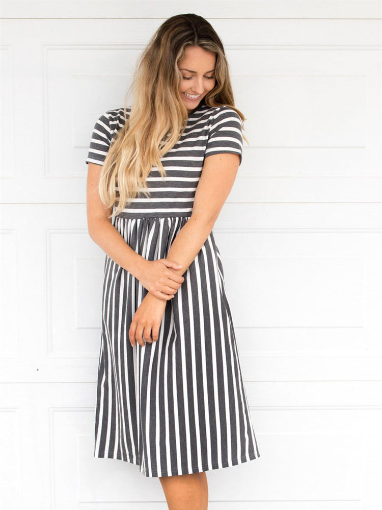 Striped Midi Pocket Dress