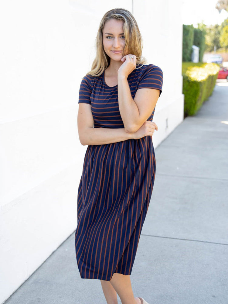 Striped Midi Pocket Dress