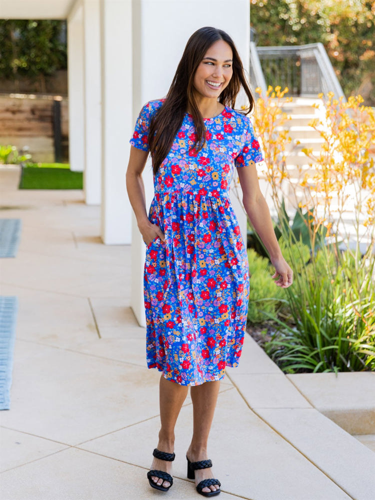 Bold Floral Pocket Penelope Dress