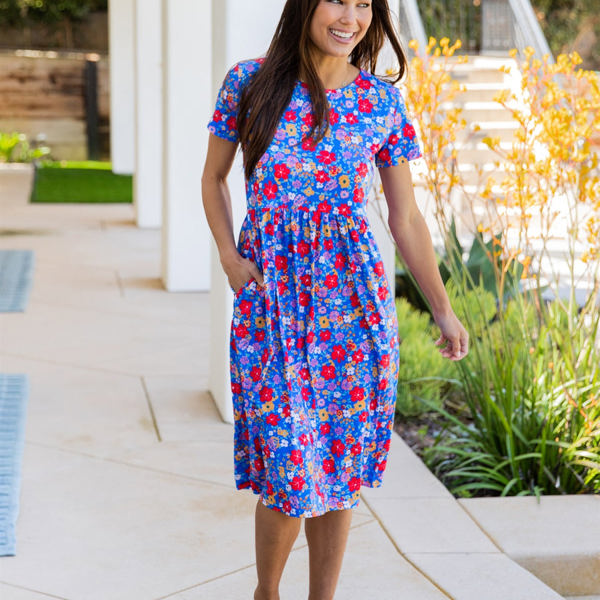 Bold Floral Pocket Penelope Dress