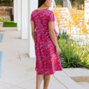 Large Dark Pink Floral Bold Floral Pocket Penelope Dress