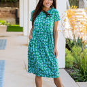 Large Green Floral Bold Floral Pocket Penelope Dress