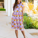 Large Watercolor Bold Floral Pocket Penelope Dress