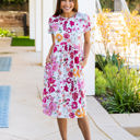 Large Large Pink Floral Bold Floral Pocket Penelope Dress