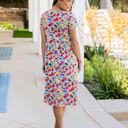 Large Red Yellow Floral Bold Floral Pocket Penelope Dress