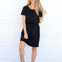 Large Black Cinched Waist Kolbie Dress