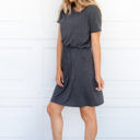 Large Charcoal Cinched Waist Kolbie Dress