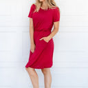 Large Red Cinched Waist Kolbie Dress