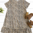 Medium Small Brown Cheetah Ruffle Rudy Swing Dress