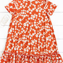 Small Orange Red Floral Ruffle Rudy Swing Dress