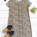 Large Small Brown Cheetah Kami Pocket T-shirt Dress