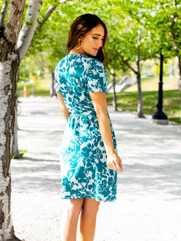 Patterned Wrap Front Berkeley Dress