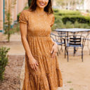 Medium Gold Dot Tiered Empire Waist Sarah Dress