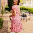 XL Small Red Floral Tiered Empire Waist Sarah Dress