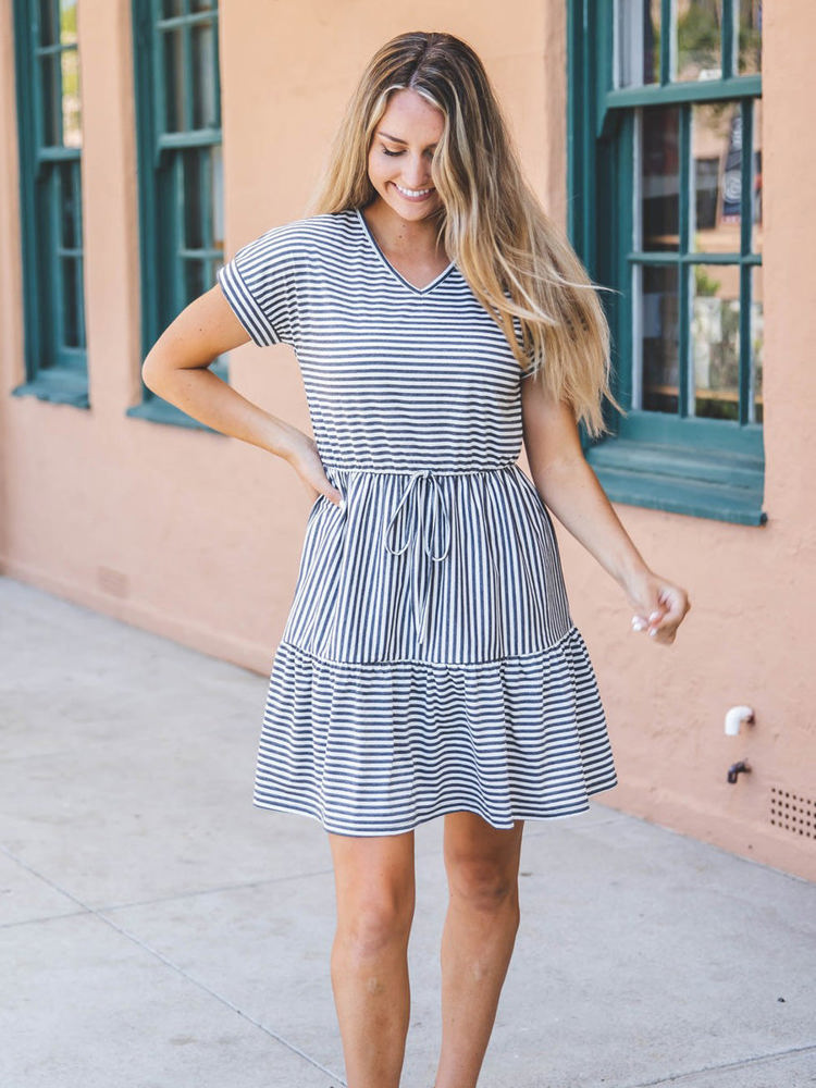 Tie Waist Skinny Stripe Sydney Dress