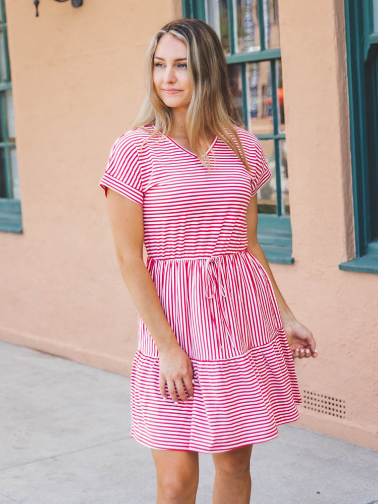 Tie Waist Skinny Stripe Sydney Dress