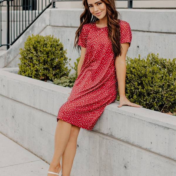 Polka Dot Pocket Tee Dress