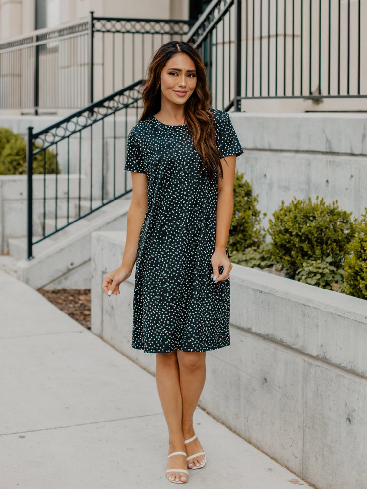 Polka Dot Pocket Tee Dress