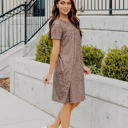 Large Mocha Polka Dot Pocket Tee Dress