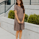 Medium Mocha Polka Dot Pocket Tee Dress