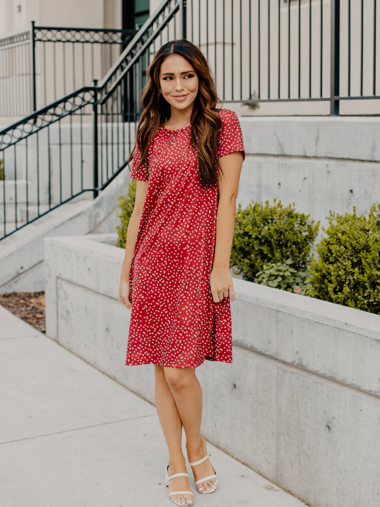 Polka Dot Pocket Tee Dress