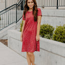 Large Red Polka Dot Pocket Tee Dress