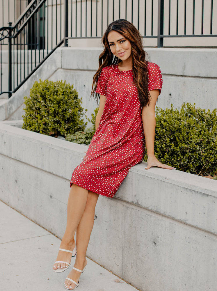 Polka Dot Pocket Tee Dress