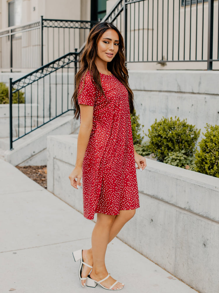 Polka Dot Pocket Tee Dress