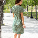 Medium Green Floral Heather T-shirt Pocket Dress