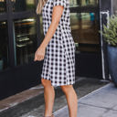 Large Black Gingham Pocket Tee Dress